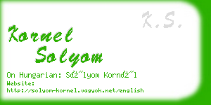 kornel solyom business card